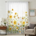 thumbnail image 1 of Yellow White Daisy Sheer Curtains 54 Inches Long, Farmhouse Garden Flowers Blossom Light Filering Curtains, Breathable Simi Curtain Privacy Drapes for Kitchen Bathroom Nursery Small Window Treatment, 1 of 9