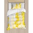 thumbnail image 1 of Yellow and White Duvet Cover Set Twin Size, Watercolor Art Style Blossoming Wild Flowers Spring Meadow Botany Nature, Decorative 2 Piece Bedding Set with 1 Pillow Sham, Yellow White, by Ambesonne, 1 of 3