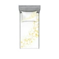 thumbnail image 1 of Yellow and White Fitted Sheet & Pillow Sham Set, Yellow Stars Flowing over the White Backdrop Magic Galaxy Celebration, Decorative Printed 4 Piece Bedding Decor Set, Twinxl, Yellow White, by Ambesonne, 1 of 3