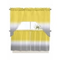 thumbnail image 1 of Yellow White Grey Ombre Kitchen Curtain and Valance Set 3 Pieces,Rod Pocket Short Tier Curtains 24 Inch Length,Modern Abstract Aesthetics Swag Topper Small Window Treatment for Cafe Bathroom Bedroom, 1 of 6
