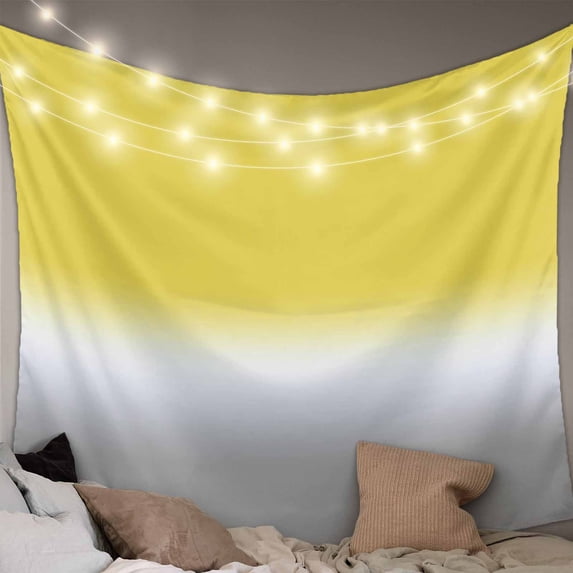 Yellow White Grey Ombre Tapestry for Bedroom Wall Hanging Tapestry, Modern Abstract Aesthetics Ceiling Backdrop Tapestries Poster Blanket Wall Decor for Teens Room Living Room Dorm 59" x 90"