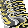 thumbnail image 1 of Yellow White Grey Placemats Set of 4 Geometric Geometry Placemats for Dining Table Indoor Outdoor Kitchen 12"x18" Stripe Table Mats Placemat Kitchen Dining Table Modern Art, 1 of 4