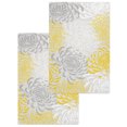 thumbnail image 1 of Yellow White Kitchen Dish Towels for Drying Dishes Set of 2, Abstract Grey Chrysanthemum Flower Floral Waffle Weave Microfiber Hand Tea Bathroom Towels Quick Dry & Absorbent Towel 15.7x23.6, 1 of 7