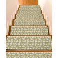 thumbnail image 1 of Yellow White Leaves Stair Treads Non Slip Indoor for Wooden Steps, Spring Pastoral Rustic Botanical 10 Pcs Stair Mats for Elders Dogs, 8 x 30 Inch Carpet Treads Runner Rugs for Staircase, 1 of 7