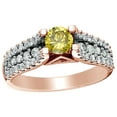 thumbnail image 1 of AFFY Yellow & White Natural Diamond Shank Fancy Engagement Ring in 14K Rose Gold (1 cttw), 1 of 1