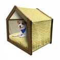 thumbnail image 1 of Yellow and White Pet House, Modern Design Bubble Inspired Circles Rounds Big Little Dots, Outdoor & Indoor Portable Dog Kennel with Pillow and Cover, 5 Sizes, Earth Yellow and White, by Ambesonne, 1 of 5