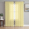 thumbnail image 1 of Yellow White Plaid Sheer Curtains 72 Inch Length 2 Panels Set, Modern Retro Geometric Checkered Voile Window Treatment Rod Pocket Curtains Sheers Drapes for Bedroom/Living Room/Kitchen 52"x72"x2, 1 of 7