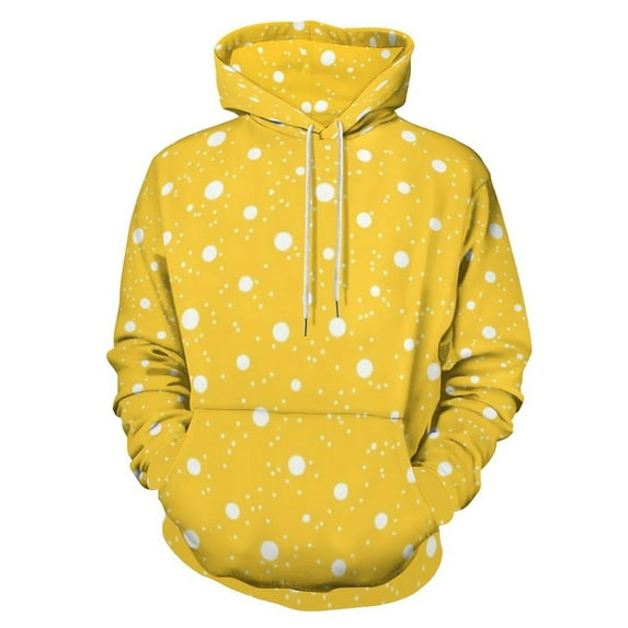 Yellow White Polka Dots 3D Print Hoodie Men Women Autumn Thin Pullover Sweatshirt Vintage Streetwear Tops
