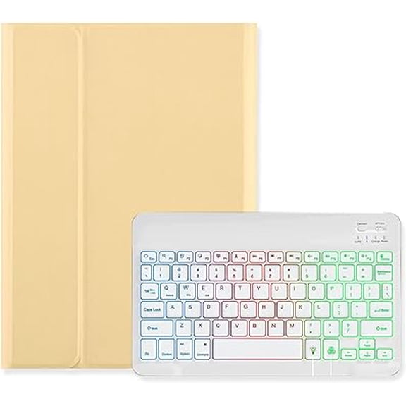 Yellow+White RGB Backlit Keyboard Case for iPad 11" 11th Gen / 10.9" 10th Gen