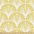 thumbnail image 1 of Ambesonne Yellow and White Fabric by the Yard Upholstery, Round Floral Motif, 2 Yards, Earth Yellow White, 1 of 4