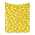 thumbnail image 1 of Yellow and White Soft Flannel Fleece Throw Blanket, Cloud Princesses with Crown on Star Patterned Background, Cozy Plush for Indoor and Outdoor Use, 70" x 90", Earth Yellow White, by Ambesonne, 1 of 5