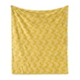 thumbnail image 1 of Yellow and White Soft Flannel Fleece Throw Blanket, Composition of Angled Line Chevron Shapes Simple Lattice Design, Cozy Plush for Indoor and Outdoor Use, 50" x 70", Earth Yellow White, by Ambesonne, 1 of 5