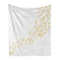 thumbnail image 1 of Yellow and White Soft Flannel Fleece Throw Blanket, Yellow Stars Flowing over the White Backdrop Magic Galaxy Celebration, Cozy Plush for Indoor and Outdoor Use, 50" x 70", Yellow White, by Ambesonne, 1 of 6