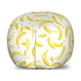 thumbnail image 1 of Yellow and White Storage Toy Bag Chair, Cartoon Style Bananas Pattern Exotic Fresh Ripe Fruit Healthy Tropical, Stuffed Animal Organizer Washable Bag, Large Size, Yellow White, by Ambesonne, 1 of 3