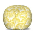 thumbnail image 1 of Yellow and White Storage Toy Bag Chair, Rounded Floral Motifs Overlapping Pattern 20s 30s Bohemian Simple, Stuffed Animal Organizer Washable Bag, Small Size, Earth Yellow White, by Ambesonne, 1 of 3