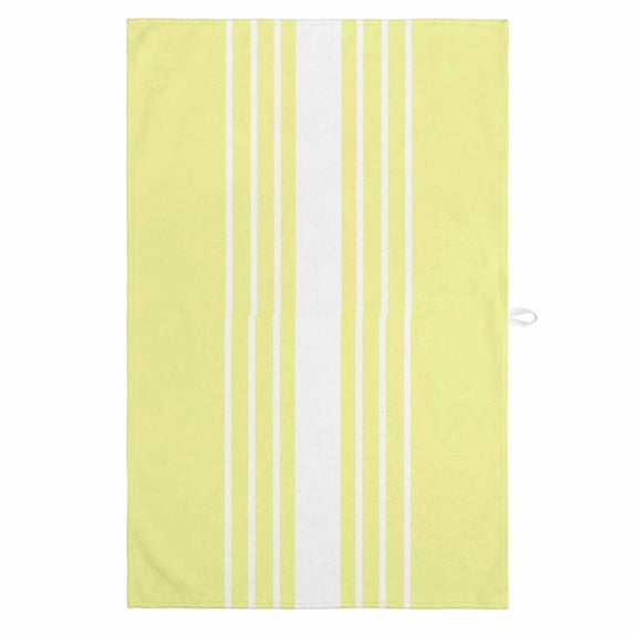 Yellow White Stripe 1 Pack Kitchen Towel, Water Absorbent Dish Towel, Modern Rustic Vertical Striped Decorative Hand Towels - Quick Drying Cloth for Cooking Baking, 18x28 Inch