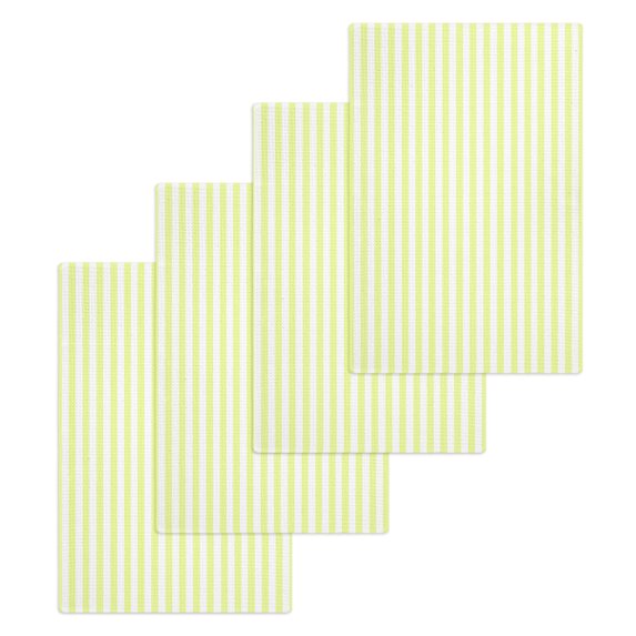 Yellow White Stripe Kitchen Dish Towels for Drying Dishes Set of 4, Modern Minimalist Geometric Striped Waffle Weave Microfiber Hand Tea Bathroom Towels Quick Dry & Absorbent Towel 15.7x23.6