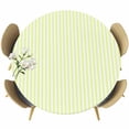 thumbnail image 1 of Yellow White Stripe Round Tablecloth, Fitted Table Cover with Elastic for 36"-44" Round Tables, Modern Minimalist Geometric Striped Table Cloth Outdoor Indoor Dinning Party Waterproof Tablecloths, 1 of 7