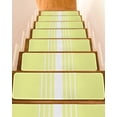 thumbnail image 1 of Yellow White Stripe Stair Treads for Wooden Steps Indoor Runner Rug Carpet, Modern Rustic Vertical Striped 4 Pieces Peel and Stick Staircase Step Treads Covers Washable Throw Door Mats, 30"x8", 1 of 6