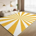 thumbnail image 1 of Yellow And White Striped Area Rug, Golden Glitter Radiant Carpet, Colorful 3D Printed Living Room Rugs, Floor Decoration Carpet Mat For Office, Bedroom, Machine Washable Rug 2 x 3ft, 1 of 6