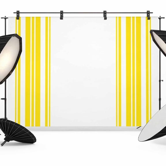 Yellow and White Striped Photography Backdrop 7x5FT, Modern Minimalist Vertical Lines Photo Backdrops, Background for Photography Studio Photo Studio Background, Back Drop for Photoshoot