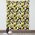 thumbnail image 1 of Yellow and White Tapestry, Geometric Design with Triangles Squares and Houndstooh Inspiration, Wall Hanging for Bedroom Living Room Dorm Decor, 60W X 80L Inches, Yellow Grey Black, by Ambesonne, 1 of 2