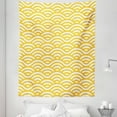thumbnail image 1 of Yellow and White Tapestry, Horizontal Abstract Sea Ocean Waves Summer Beach Coast Holiday Theme, Fabric Wall Hanging Decor for Bedroom Living Room Dorm, 5 Sizes, Marigold White, by Ambesonne, 1 of 1