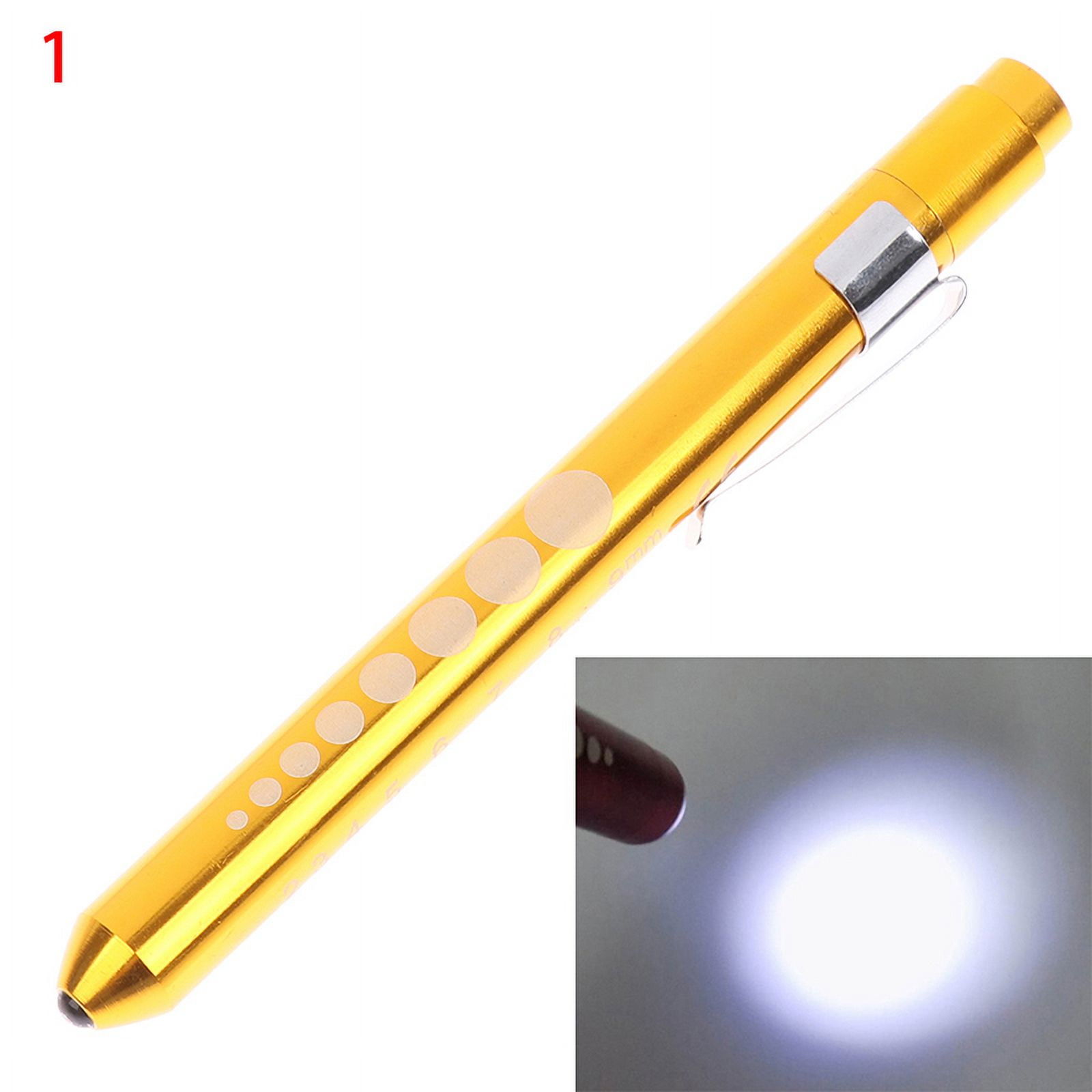 (Yellow White light) LED Flashlight Work Light First Aid Pen Light