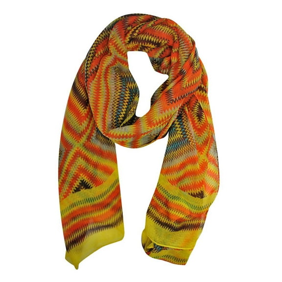 Yellow Wild Geometric Print Scarf Wrap