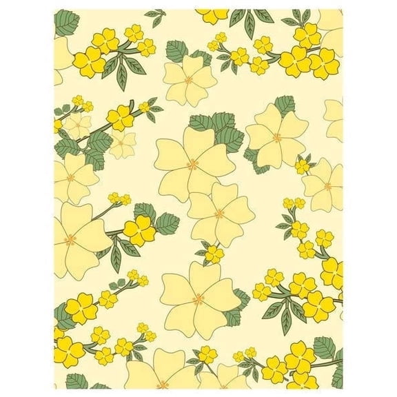 Yellow Wildflower Pattern Edible Icing Image Cake Topper, by Tnct.