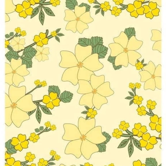 Yellow Wildflower Pattern Edible Chocolate Transfer Sheet, by TNCT. (1 Count)