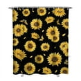 thumbnail image 1 of Yellow Wildflower Shower Curtain for Bathroom 72x84, Boho Sunflower Floral Bee and Butterfly Pattern, Vintage Quick-Dry Polyester Fabric with Hooks, Rustic Country Farmhouse Look, 1 of 5