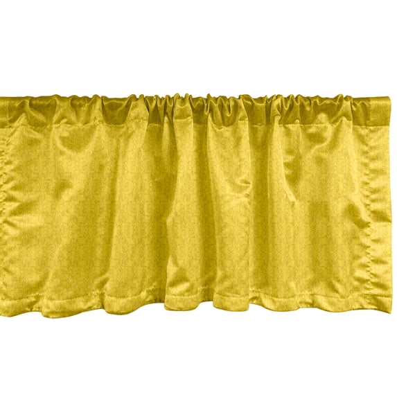 Ambesonne Modern Valance Pack of 2, Abstract Ivy Leaf Buds, 42"X12", Yellow
