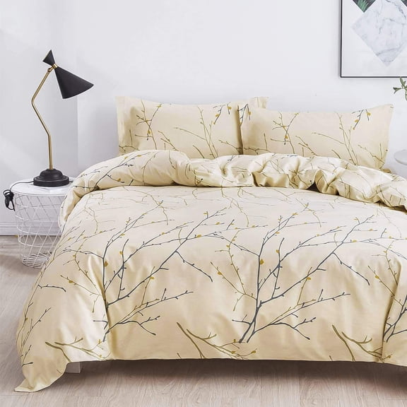 Yellow Winter Jasmine Queen Comforter Set - 3 Piece Floral Bedding
