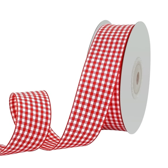 Red Wired Satin Ribbon, 1-1/2 Inch x 25 Yards – Ideal for Christmas Tree Decor, Gift Wrapping, Flower Bouquets, Weddings, Parties, Hair Accessories & Wreaths