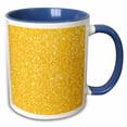 thumbnail image 1 of 3drose, Yellow with Gold and White Glittery Looking Pattern, 11oz Two-tone Blue Mug, 1 of 6