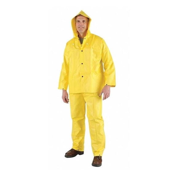 Yellow Wizard .28 mm Nylon And PVC 3-Piece Rain Suit With Detachable Hood And Bib Pants