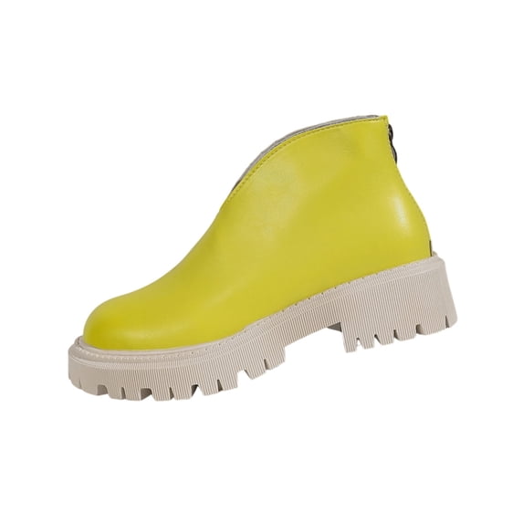 Yellow Women Boots With Thick Sole Comfortable Footbed Perfect For All Day Wear In Urban Environments