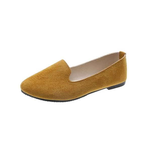 Yellow Women'S Everyday Flats With Breathable Upper, Comfortable For Long Hours
