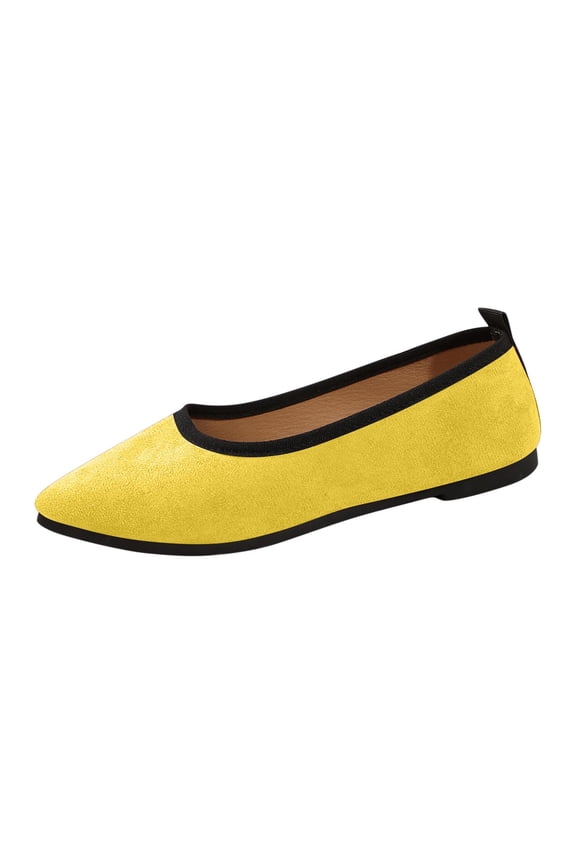 Yellow Women'S Slip-On Flats With Soft Interior, Breathable Design, Lightweight And Comfortable For Everyday Use