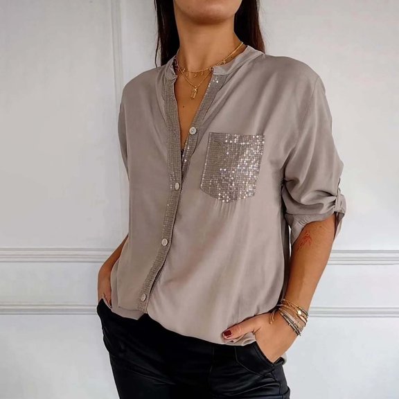 Yellow Women Shirts, Women'S Casual V Neck Collared Button Up Blouse Top Solid Summer Shirt,Women Shirts XL