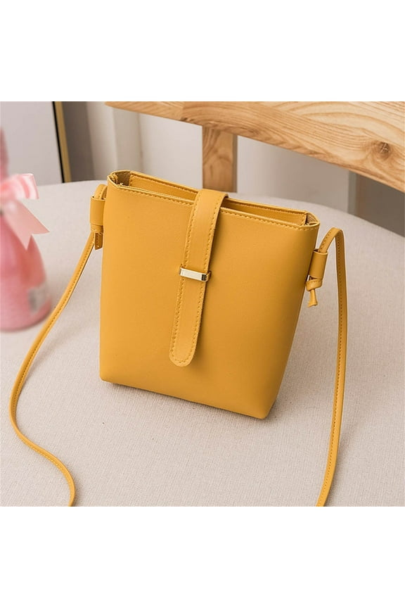 Yellow Women Simply Fashion Bag Strap Messenger Shoulder Bag Mobile Phone Bag