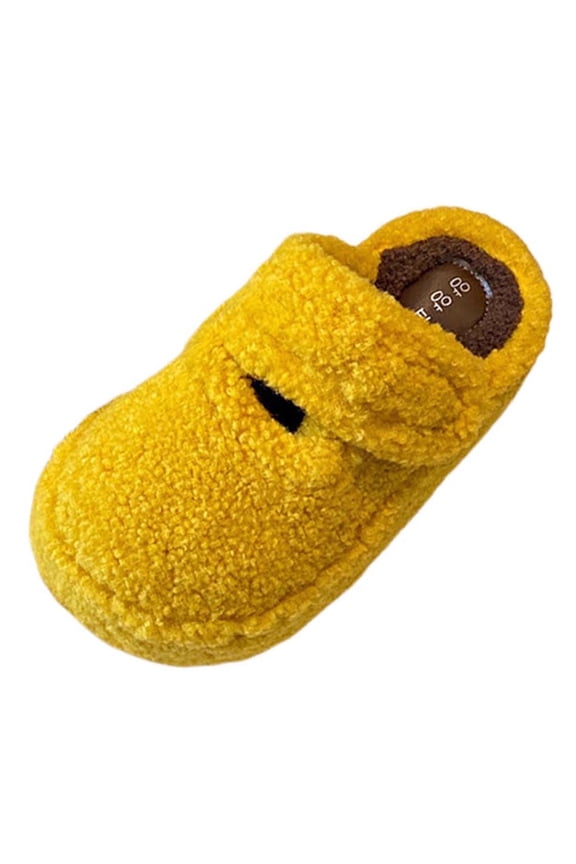 Yellow Womens Slippers Winter Cozy House Slippers With Fur Thick Platform Comfortable Slip-On Mules Indoor Outdoor Home Shoes Size 36
