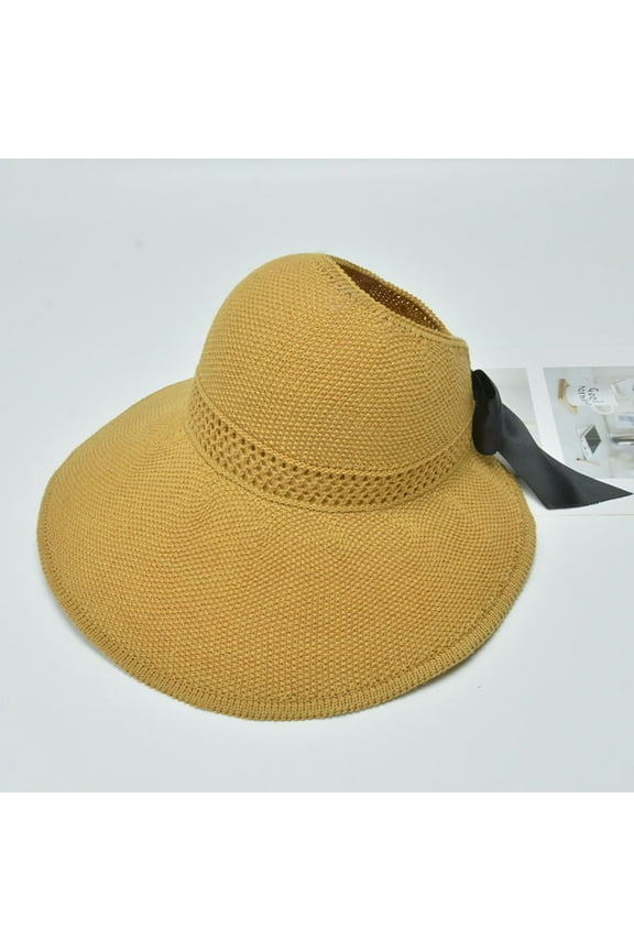 Yellow Women's Baseball Caps, Women Ladies Summer Hat Floppy Beach Sunscreen Cycling Adjustable Cap Straw Hat,Women's Accessories Baseball Caps