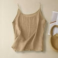thumbnail image 1 of Yellow Women's Short Sleeve T-shirt, Cotton Linen Camisole Tops For Women Spaghetti Strap Loose Fit Tank Top Summer 2025 Casual Sleeveless Shirts,Women's Short sleeve T-shirt S, 1 of 7