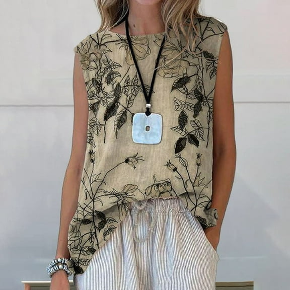 Yellow Women's Tanks, Vintage Floral Print Vest For Women Timeless,Women's Tanks & Camis XXL