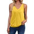 thumbnail image 1 of Yellow Women's Tanks, Womens Tank Tops Loose Fit V Neck Ruched Sleeveless Tops Casual Basic Shirts S Xxl,Women's Tanks & Camis M, 1 of 9