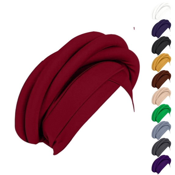 Yellow Women's Viscose Cotton Hijab Scarf blended fabric Islamic Muslim Under Hijab Cap Inner Under Scarf Hat Turban with Tie Back Closure One Size