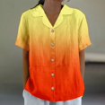 thumbnail image 1 of Yellow Womens Blouses Women's Cotton and Linen Summer Casual Collar Short Sleeved Blouse Ladies Tops and Blouses, 1 of 5