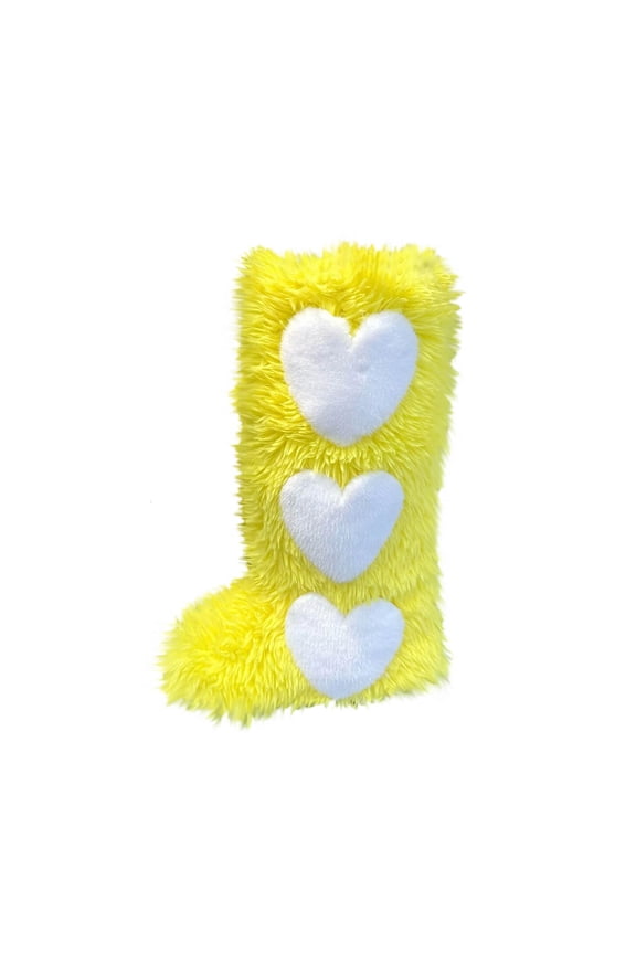 Yellow Women'S Snow Boots Tall Shaft Flat Sole Fuzzy Lining Heart Accent High Top Warm For Winter Wear And Casual Outdoor Occasions All Season Long Size 43